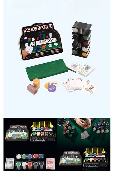 Wolawood Professional Poker Set 200 Chips Luxury Metal Boxed Casino Vip Game Team with Custom Playing Cards