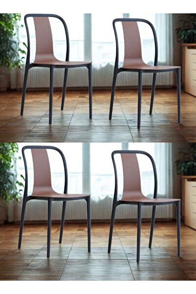 smart home طقم كراسي مفردة يتكزن من 4 كراسي من الفايبر بتصميم عصري وأرجل قوية...