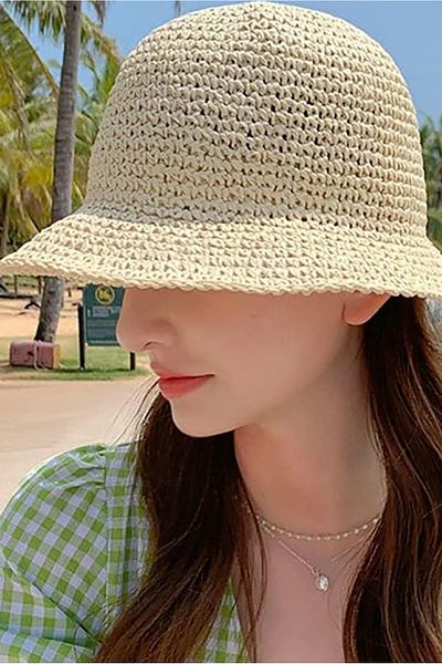 Neşeli Butik Women's Beige Straw Hat Nbmht03