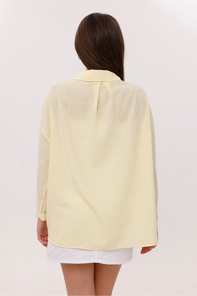 LA PANTE Off Shoulder Yellow Shirt with Front Pocket