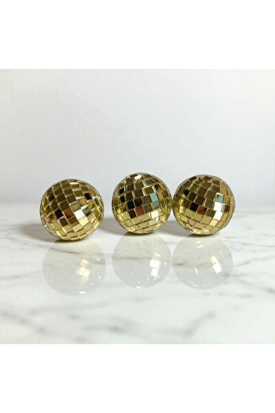 ÇİLEKHOMEAVM 5 Cm 3 Adet Disko Topu Pasta Süsü, Disko Topu Kek Dekorasyonları