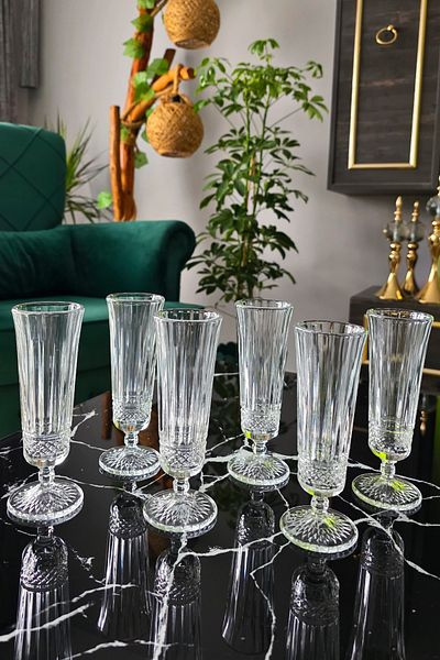 ORTAKÖY CENNETİ Standing Coffee Side Water Glass 6 Ad |   Soft Drink Flute Glass |   Coffee Presentation Cup