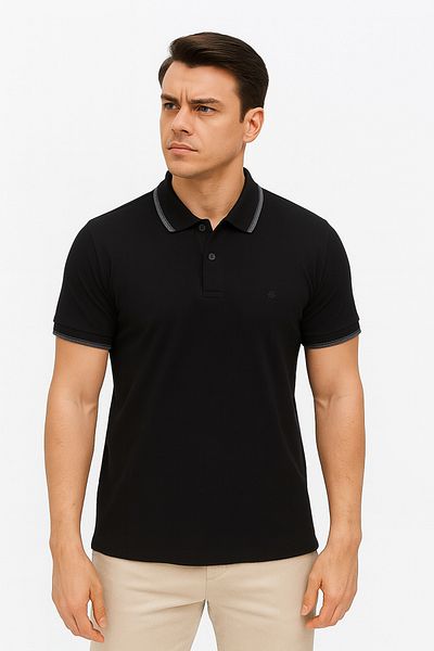 LACİVERTMEN Ανδρικό μπλουζάκι Navy Blue Men 2118 PREMIUM ΡΙΓΕ ΠΟΛΟ ΓΙΑΚΑ REGULAR FIT
