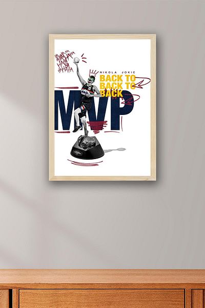 Saturn Nikola Jokic Mvp Framed Painting - Basketball Nba Poster Painting