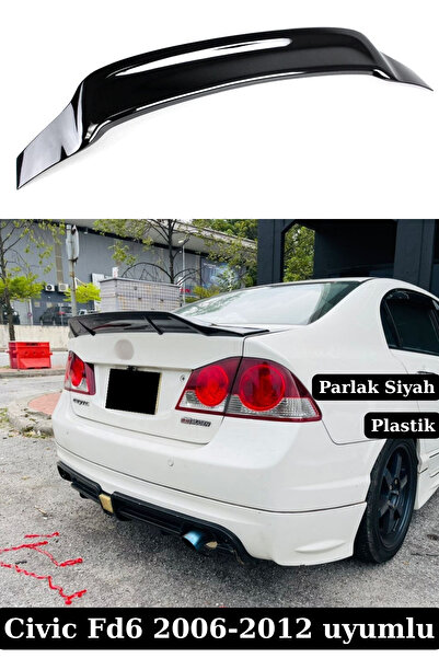 SML Dizayn Honda Civic Fd6 Jdm Spoiler 2006-2012 Parlak Siyah Fd6 Bagaj-üstü-Jdm-Spoyler-Spoylır-Çıta