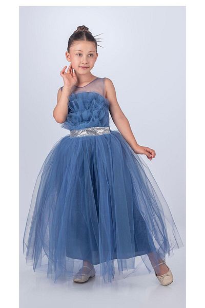 Bulut Baby Rochie pentru fete, satin si tul imaginar cu perle