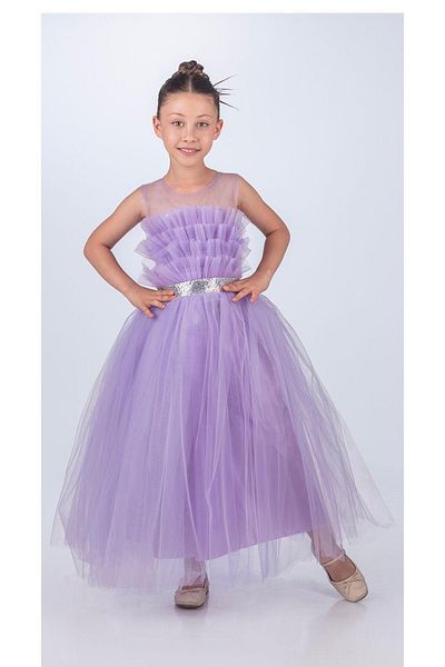 Bulut Baby Rochie pentru fete, satin si tul imaginar cu perle