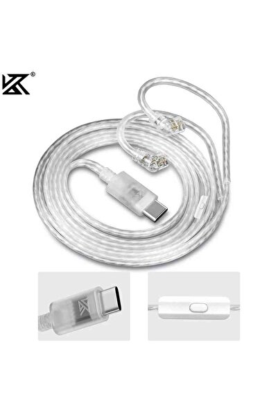 Genel Markalar Kz Type-C Gümüş dac kulaklık kablosu mikrofonlu