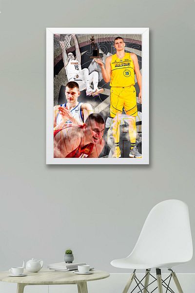Saturn Pictură înrămată Nikola Jokic All Star MVP - Pictură poster NBA de baschet