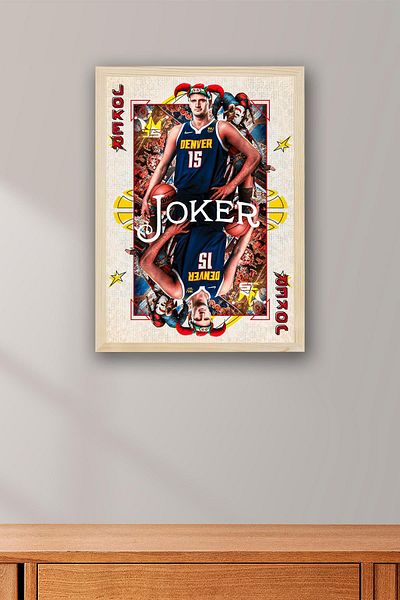 Saturn Nikola Jokic Framed Painting - Joker Basketball Nba Poster Painting