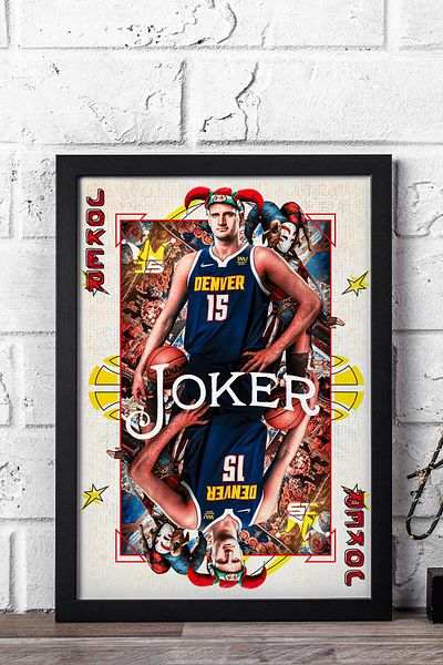 Saturn Nikola Jokic Framed Painting - Joker Basketball Nba Poster Painting