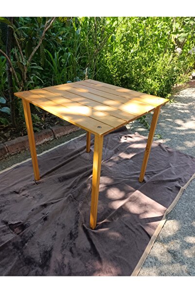 KARDEMİR AHŞAP Kamp ve Piknik Masası | 70x70x70 cm | Çantalı – Katlanabilir –...