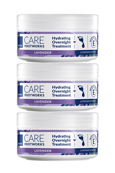 AVON Footworks Lavanta Özlü Gece Uygulanan Bakım Kremi 150ml Üçlü Paket