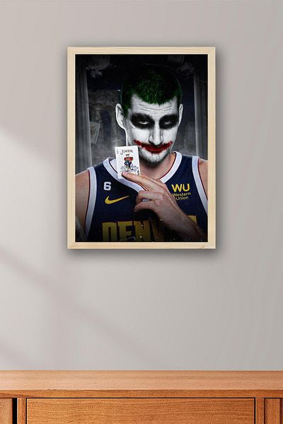 Saturn Pictură înrămată Nikola Jokic Joker - Pictură poster NBA de baschet