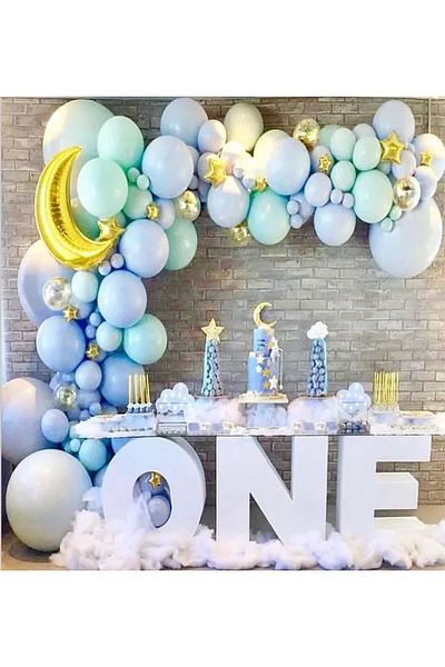 Baloane Vesele Boy Baptism Birthday Balloon Arch 139 Pieces ARC125