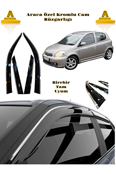 Autovia Toyota Yaris 2000-2005 Arası Kromlu Cam Rüzgarlığı 4 lü
