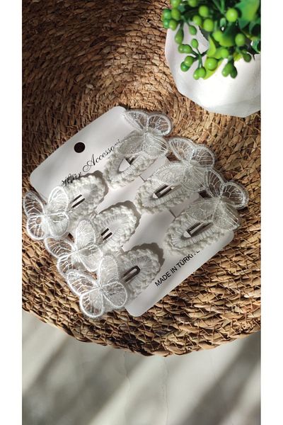 ZAHandmade Ръчно плетена катарама тип пеперуда за деца и бебета, единична