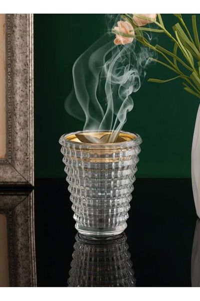 Primo Plus Crystal Incense Burner, Clear Crystal Finish Incense Burner 15cm
