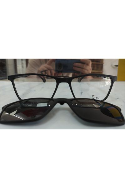 Target Tk300 C.0101M 54Ekt Unisex Polarized Clip-On Blue Light Screen Protected Glasses (Matte Black)