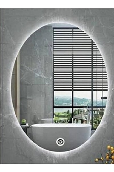 Rose Tasarım 80*60 Elips Beyaz Ledli Ayna Banyo Aynası Ledli Ayna Banyo Aynası