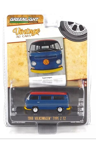 Greenlight Vintage Ad Cars Series - 1968 Volkswagen Type 2 T2 Diecast Model Car