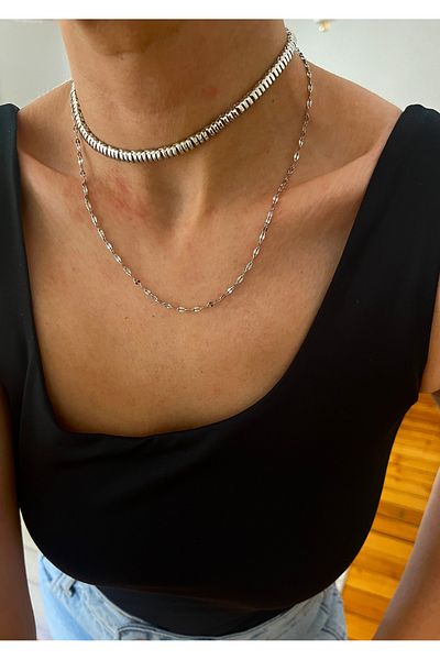 Hoop jewelery Steel Lipchain Necklace