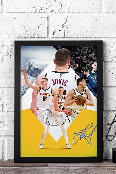 Saturn Pictură înrămată Nikola Jokic - Pictură poster NBA de baschet