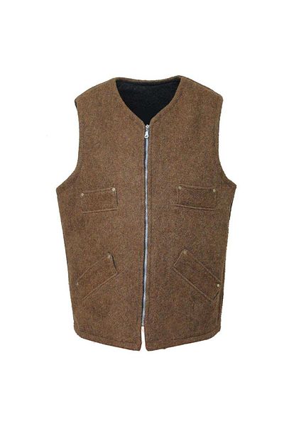 evimdeyokyok Men's Felt Vest Light Brown Tdrtr