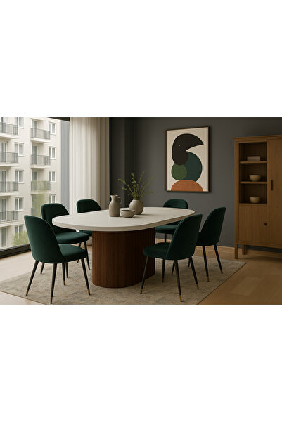 OlcayAksesuar Dolunay 180x90x75cm (36MM KALIN KENARLI) Oval Beyaz Sütunlu Yem...