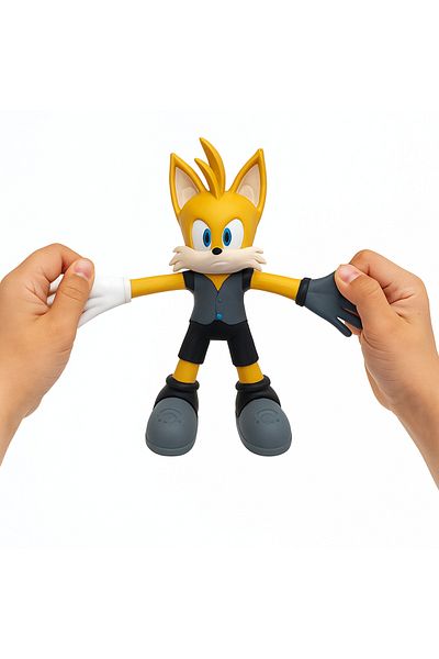 TOYFEST Netflix Sonic Prime Monster Flex Soft Flexible Extending Strech Figure Tails - 14 cm