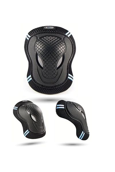 Micro Set of 4 Knee and Elbow Pads Black Large Size