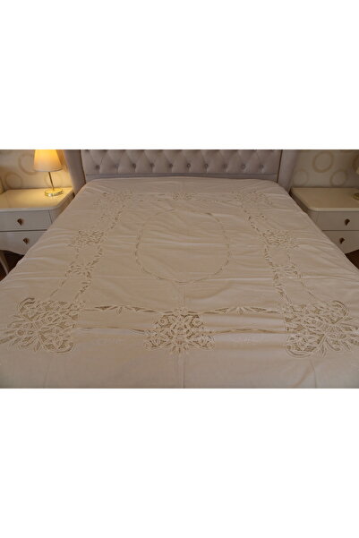 HUZUR ÇEYİZ Angelia Nun Handcrafted Brussels Fabric One Piece Bedspread