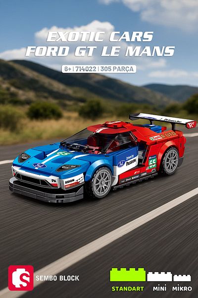 Sembo Block Ford Gt Le Mans Building Block Set 305 Pieces