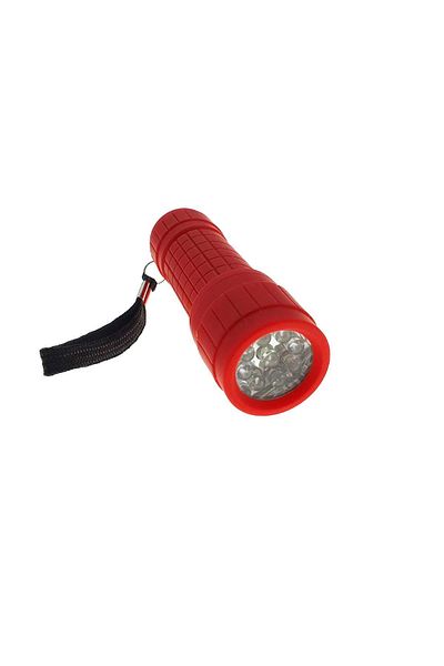 OEM Flashlight with 9 LEDs, Lamex 72826, with anti-slip grip, 100x30mm, 3xAAA, red