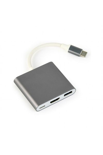 OEM Adaptor 3 in 1, Cablexpert 11205, USB 3.1 tip C tata la port HDMI mama, USB 3.0 mama