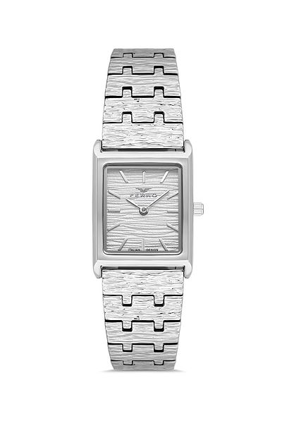 FERRO Fl21599Awt-A Quartz Steel Grey 22 mm Women Wrist Watch