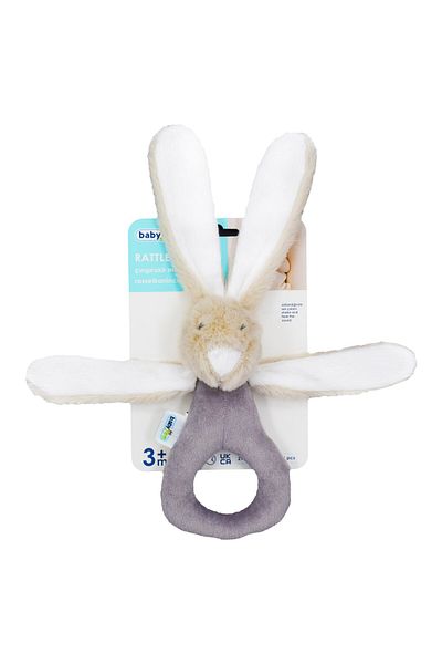 MBB ETİCARET Babyjem Plush Mini Rabbit with Holder 842 Stone
