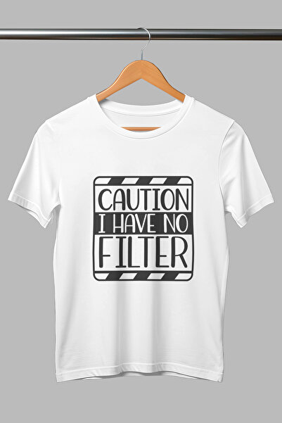 giftkonsept تي شيرت أبيض للجنسين مطبوع عليه عبارات ساخرة بدون فلتر من القطن ب...