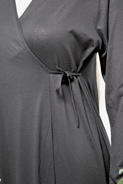 Bilenler Γυναικείο φόρεμα προσευχής από βαμβακερό χτενισμένο βαμβάκι με δεσίματα στο πλάι – μέγεθος 38-48