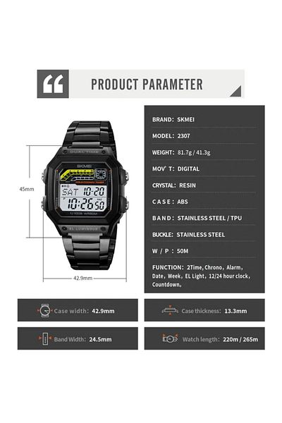 Skmei 2307 Digital Design Men's Wrist Watch