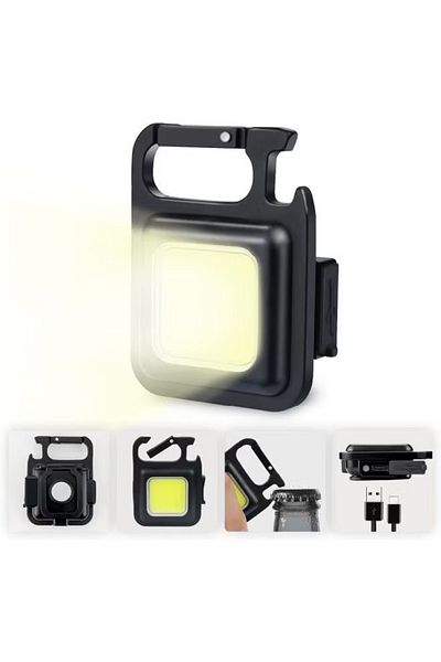 RAHALIFE HOME SOLUTION Rahalife Small LED Flashlight 800 Lumens – Rechargeable Mini Light with Magnet & Bottle Opener