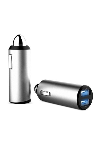 Platinet Platinet 44804 car charger, 12-24V DC, 5V 2xUSB 4.8 A, short circuit protection, metal body