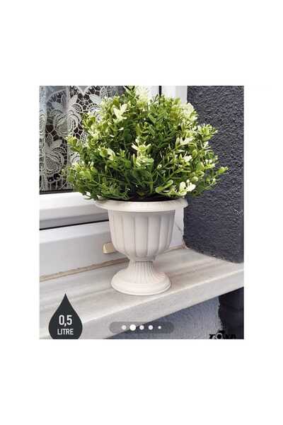 polivahome 0,5 Litre Nergis Saksı Ayaklı Plastik Çiçek Saksısı