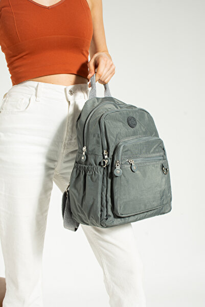 Teal Collection حقيبة ظهر من القماش المجعد