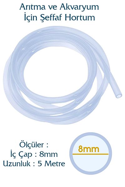 woodretro 8 mm Diameter Transparent Flexible Hose Treatment Outlet - Aquarium - General Purpose 5 Meters