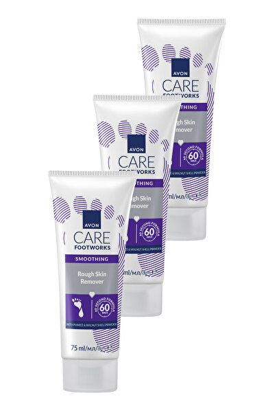 AVON Footworks Sertleşmiş Cildi Arındırıcı Ayak Peelingi 75ml Üçlü Paket