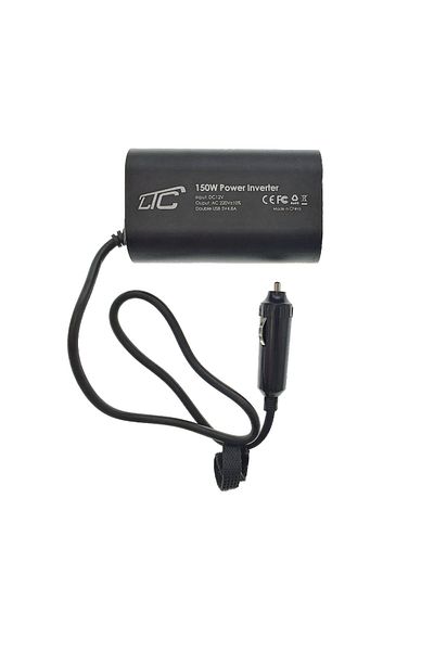 OEM Car inverter 12V to 230V 150W, 2 X USB 2.4A output, with protection, black
