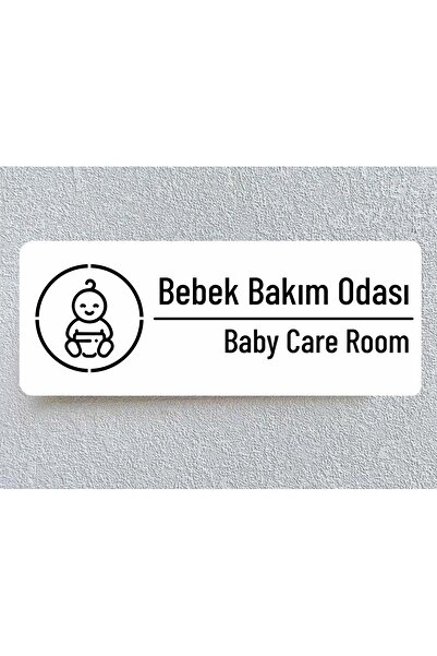 zafrakreklam Ofis Oda Kapı İsimliği Yönlendirme Tabelası 26x10cm BEYAZ (BEBEK...