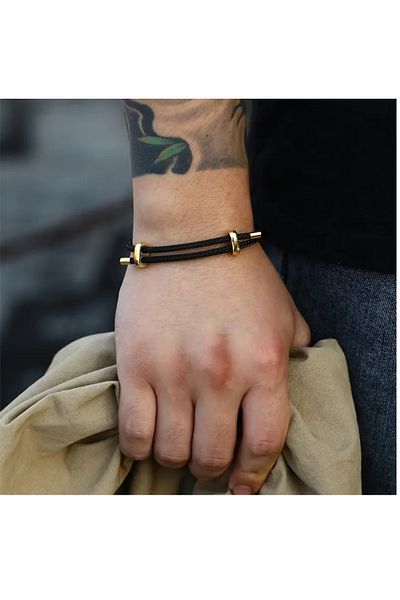 mos&more Black Trend Women'S/Men's Unisex Bracelet