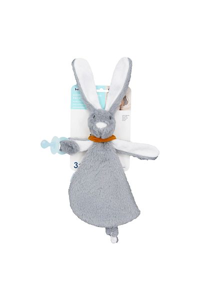 MBB ETİCARET Babyjem Rabbit Sleeping Companion with Pacifier Strap 813 Gray